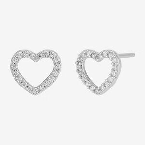 Elegant Silver Heart Earrings